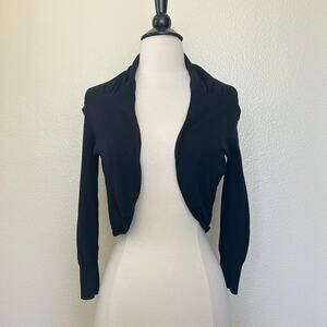 Frenchi black 3/4 sleeve open cardigan shrug bolero